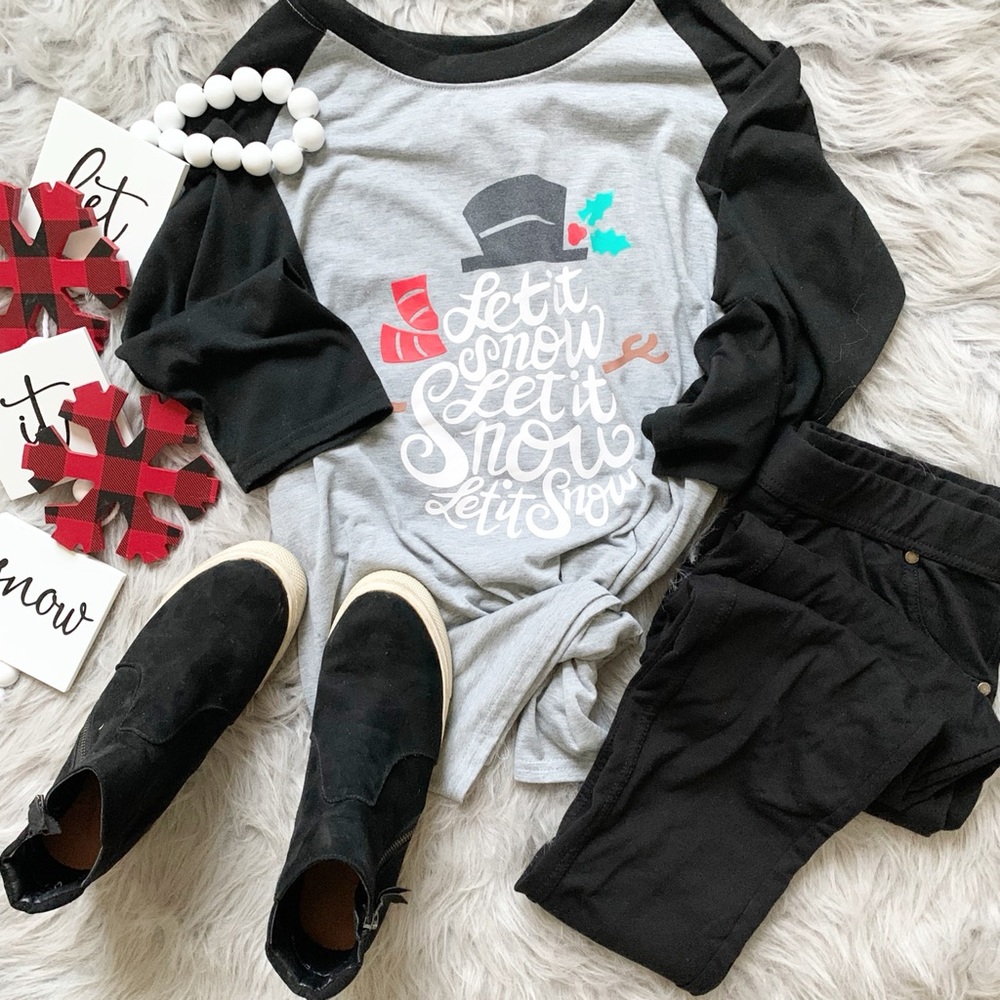 Let It Snow Baseball Tee